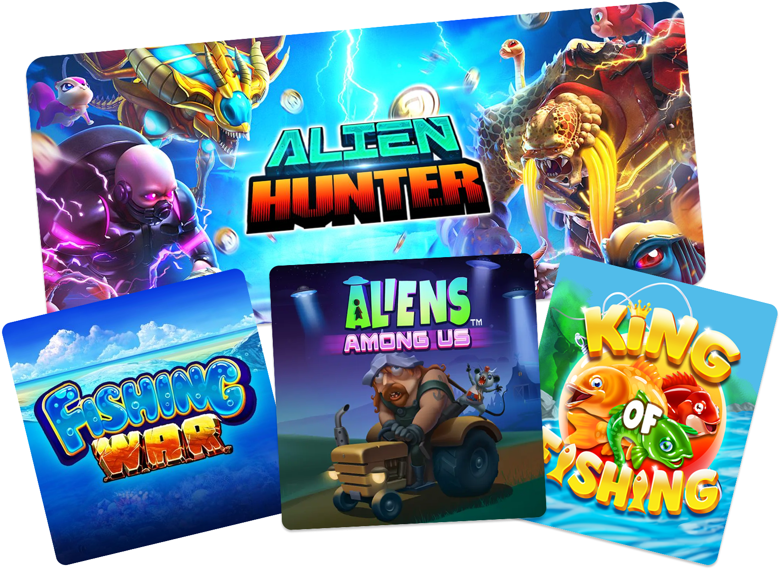Planbet arcade and fishing games including Alien Hunter, Fishing War, Aliens Among Us and King of Fishing