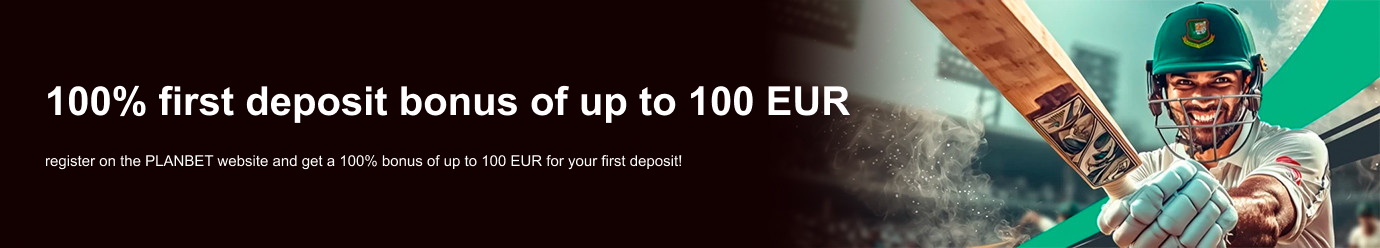 Planbet 100% first deposit sports bonus up to EUR 100 banner